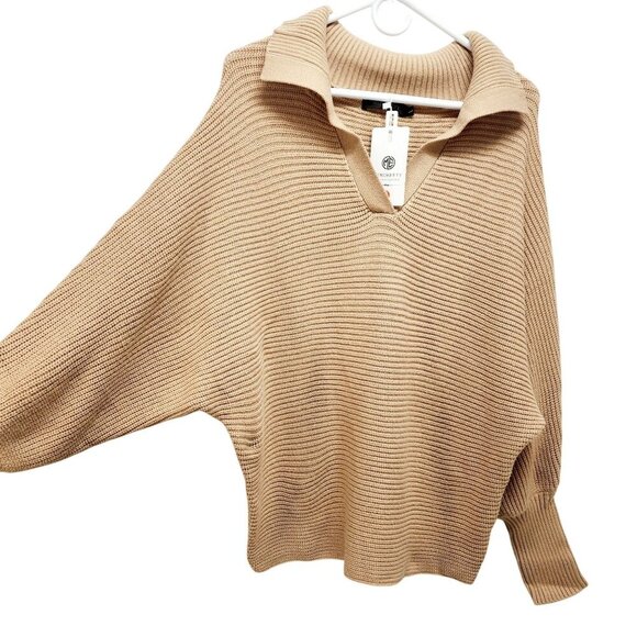 Merokeety Women Long Sleeve V-Neck  Neck Loose Oversized  Tunic Top brown Size L - Picture 7 of 13